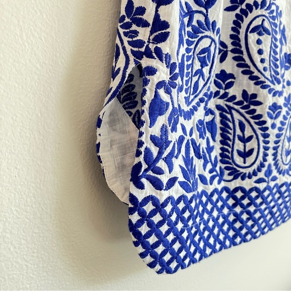 Athleta Oversized Swim Cover Up Embroidered Paisley Tunic (i1) - Picture 9 of 14